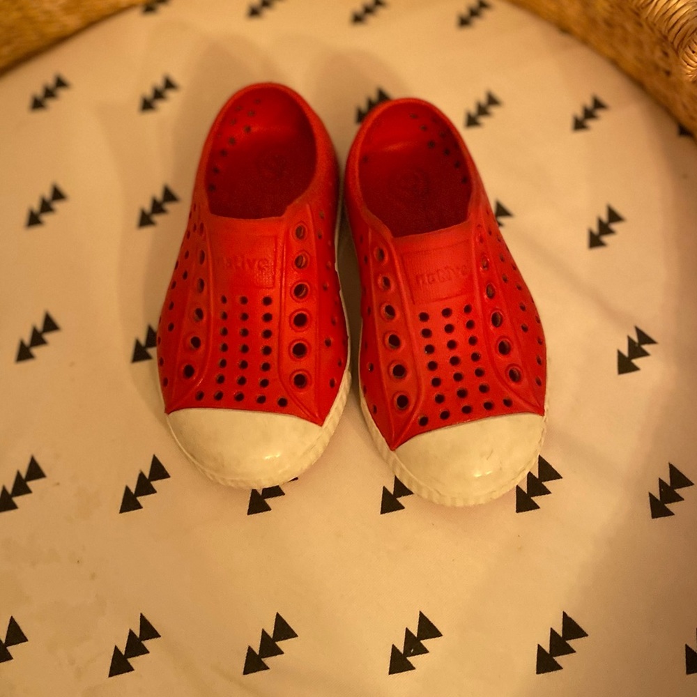 Red natives slip ons